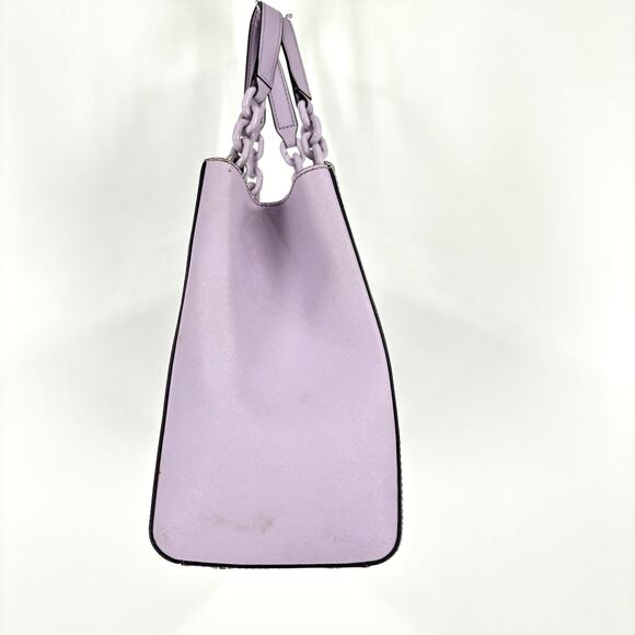 MICHAEL KORS Cynthia Convertible Satchel Purple Crossbody Dual Chain Handles - Picture 6 of 14